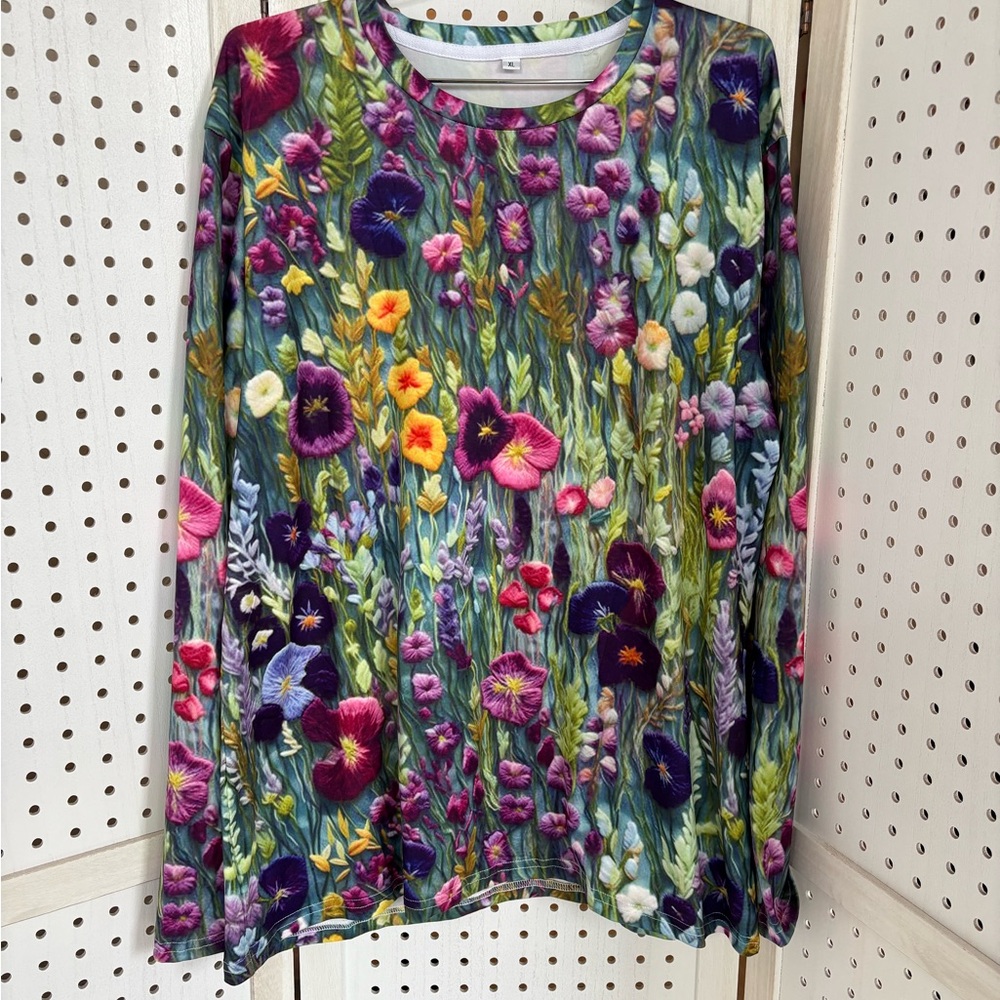 Artist Couture Multicolor Floral Long Sleeve Top